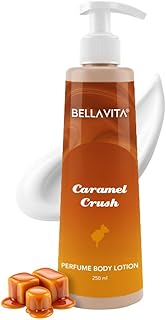 BELLAVITA Caramel Crush | Perfume Body Lotion for Man and Woman | Long-lasting Hydration | Soft & Smooth Skin | Long-lasting Scent | Paraben-free | Infused with Cocoa Butter & Glycerin | 250ml