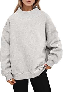 Oversized Mock Neck Sweatshirt for Women, Mock Neck Long Sleeve Tops Women, Turtleneck Long Sleeve Pullover Hoodies