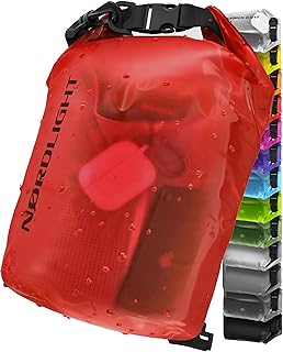 Nordlight Dry Bag wasserdichte Tasche - 2l 5l 10l 15l 20l 30l Liter | Wasserfester Packsack Seesack Beutel Waterproof Drybag + Roll-Top + Schultergurt | Schwimmen Baden Strand Kanu SUP Tauchen Handy