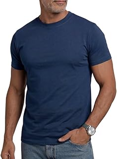 Le T-Shirt Iconique Homme Col Rond Coupe Ajustée - T-Shirt Homme Coton Doux Respirant sans Étiquette - Tee Shirt Homme S À 4XL