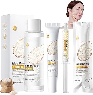 Korean Skincare Set, Rice Toner, Serum Korean Skincare, Eye Serum, Gesichtspflege Set Damen, Für Alle Hauttypen, Derma Relief & Anti-Aging Pflege