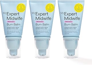 My Expert Midwife No Harm Bum Balm Nappy Cream, 100% Naturally Derived Baby Bottom Balm, protect & help recovery from nappy rash, gentle, moisturising serum. Suitable for Newborn babies - 30ml