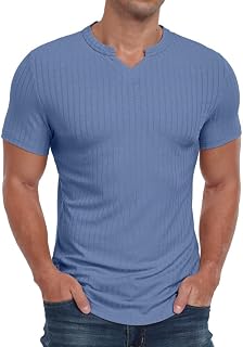 Herren Kurzarm T-Shirts V-Ausschnitt Poloshirt Freizeit Stretch Atmungsaktiv Oberteile