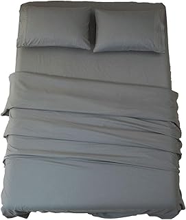 SONORO KATE Bed Sheet Set Super Soft Microfiber 1800 Thread Count Luxury Egyptian Sheets 16-Inch Deep Pocket Wrinkle and Hypoallergenic-4 Piece(Queen Dark Grey)