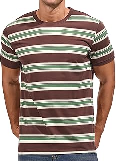 Gestreiftes Herren T-Shirt aus 95% Baumwolle & 5% Elasthan – Bequemes & elastisches T-Shirt – Casual Freizeit-Shirt