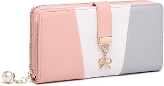 Women Purse Tri Colour Long Wallet Clutch for Ladies with Roomy Capacity